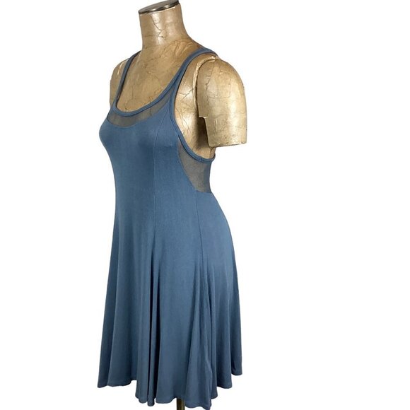 Silence + Noise Chance Mesh Racerback Mini Dress Urban Outfitters Sz S Blue 250A - Picture 4 of 7